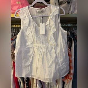 Molly Bracken Eyelet detail top White Medium